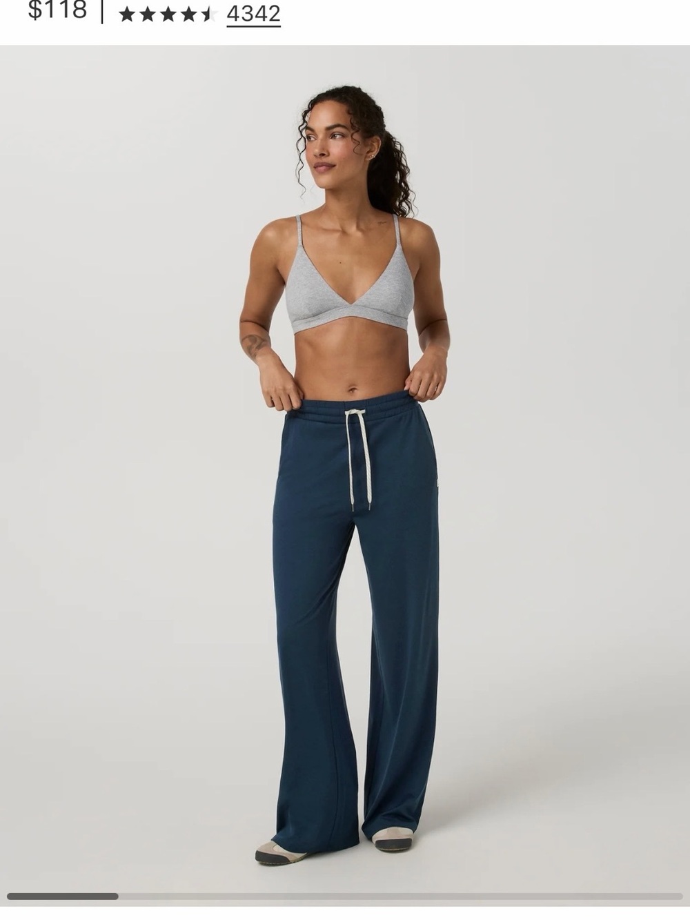 Vuori Women's Wide Leg Pants in Blue Coast Heather - Large Short